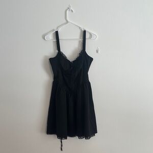 Black Lace Trim Dress